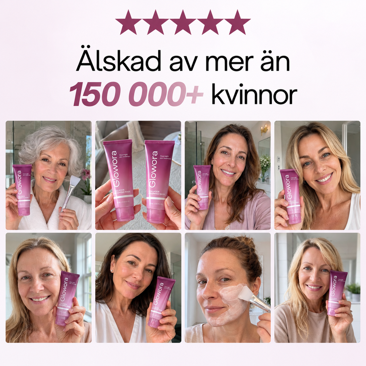 Glowora Kollagenmask – Intensiv Återfuktning & Lyster